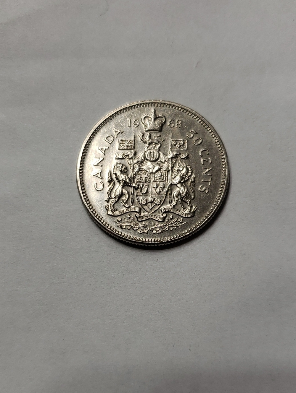 1968 Canada 50 Cents Silver-Tone Coin